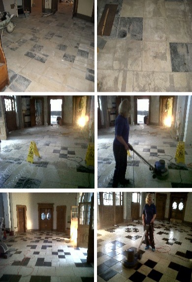 cleaning floors at York library